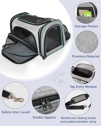 Siivton Cat Carrier, 4 Sided Expandable Pet Carrier - Image 6