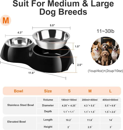 Double Dog Bowls Set – Non-Slip Pet Food & Water Dishes - Image 2