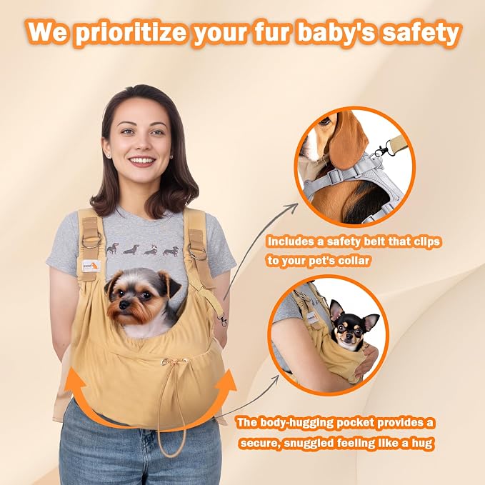 Dog Sling Carriers for Small Dogs, Carrier Sling for Cats and Puppy, Carrying - Image 3