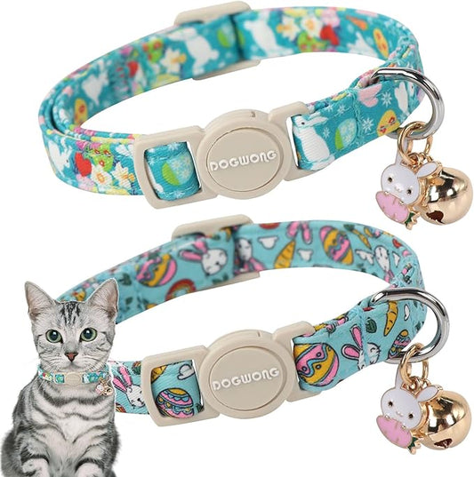 DOGWONG 2 Pack Easter Day Cat Collars, Breakaway by DOGWONG