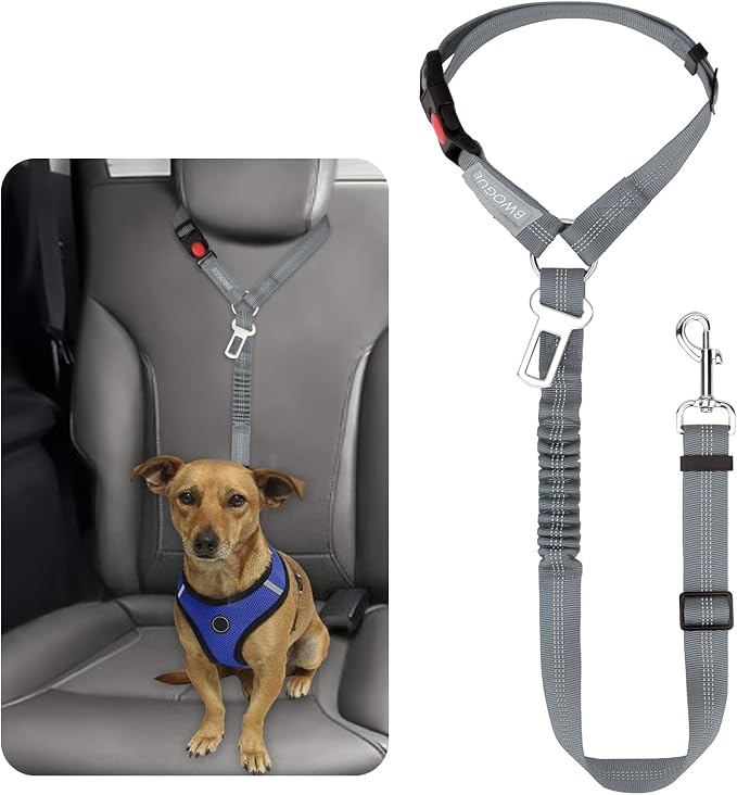 BWOGUE Pet Dog Cat Seat Belt Reflective Car Dog Headrest Restraint Leash by BWOGUEPetHome