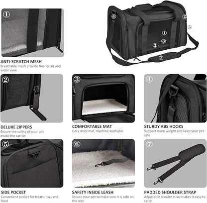 Henkelion Large Soft Sided Cat and Pet Carrier - Image 3