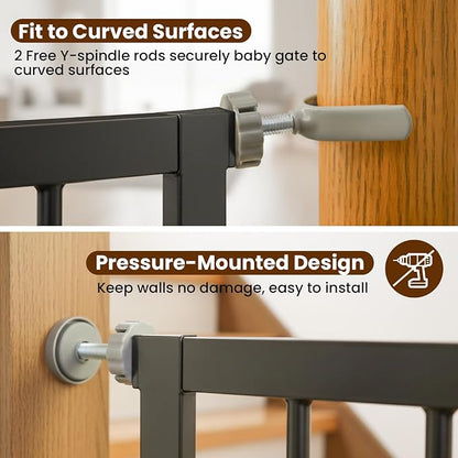 Baby Gate for Stairs, 29.7-40.6" Pressure Mounted Dog Gate, Auto Close Safety - Image 8