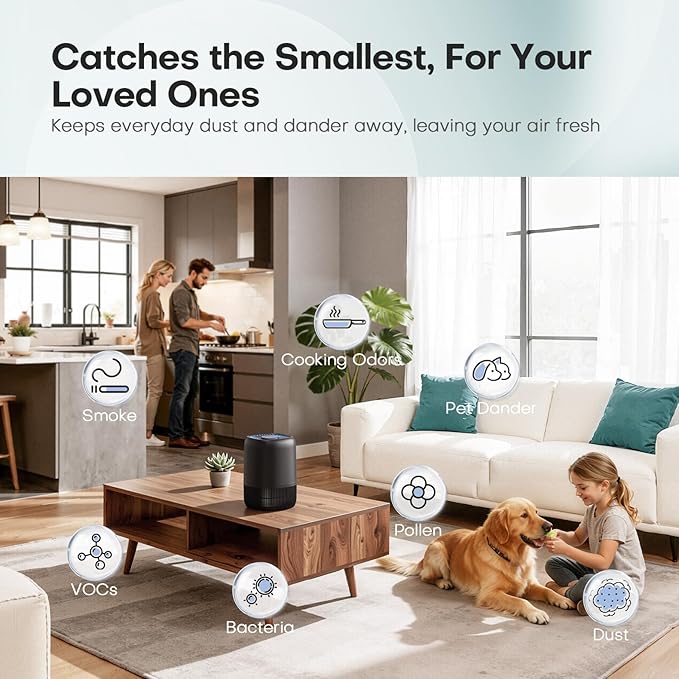 Air Purifiers for Office with H13 Quiet HEPA Filter Up to 1076 Ft² for Pet - Image 4