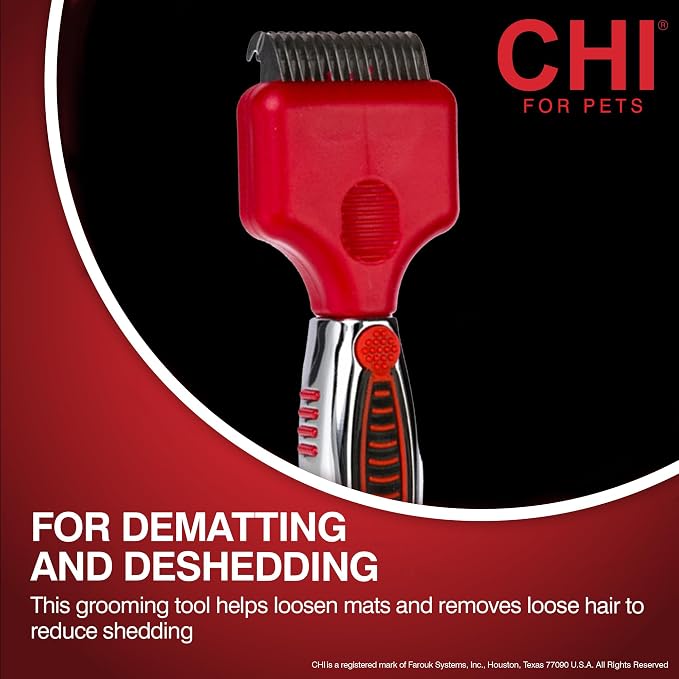 CHI for Dogs Dematting and Deshedding Undercoat Rake, Dog Grooming Tool for - Image 3