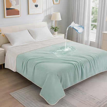 LOOBANI Waterproof Blanket for Bed: Reversible Soft Flannel Queen Bed Blanket by LOOBANI