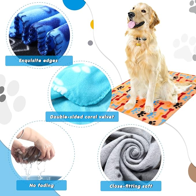 Chumia 28 Pieces Puppy Blanket Bulk Small Fleece Pet Blanket - Image 3