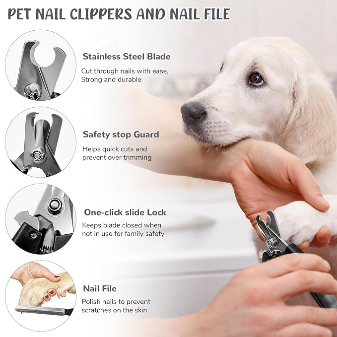 Dog Brush & Grooming Kit – 9-Piece Pet Brush & Deshedding Set - Image 3