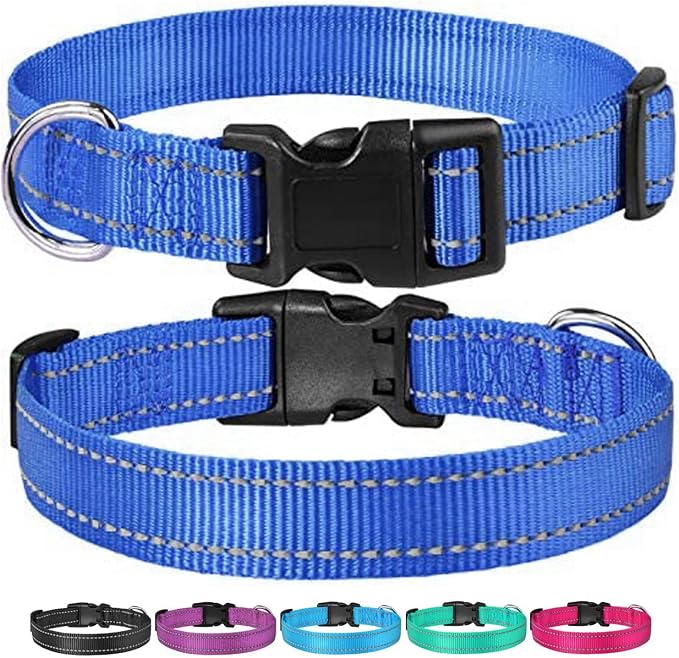 Reflective Dog Collar with Buckle Adjustable Safety Nylon Collars - Image 6