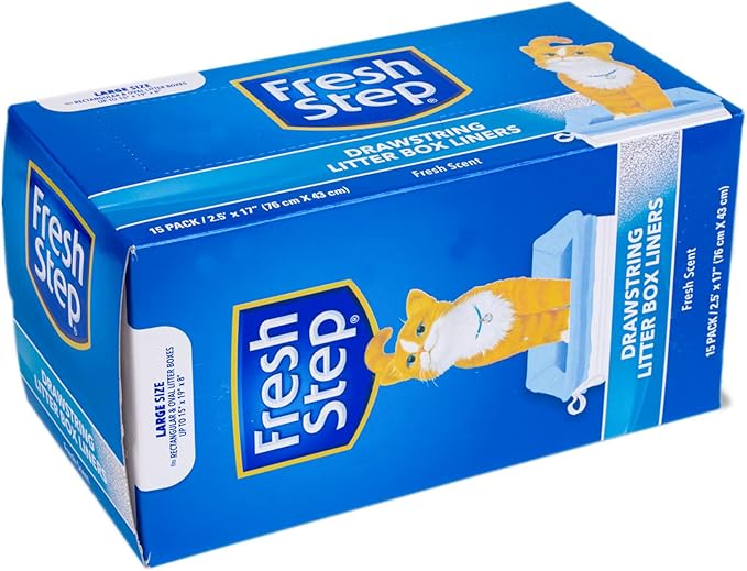 Fresh Step Drawstring Cat Litter Box Liners, Scented Heavy Duty Kitty Litter - Image 4