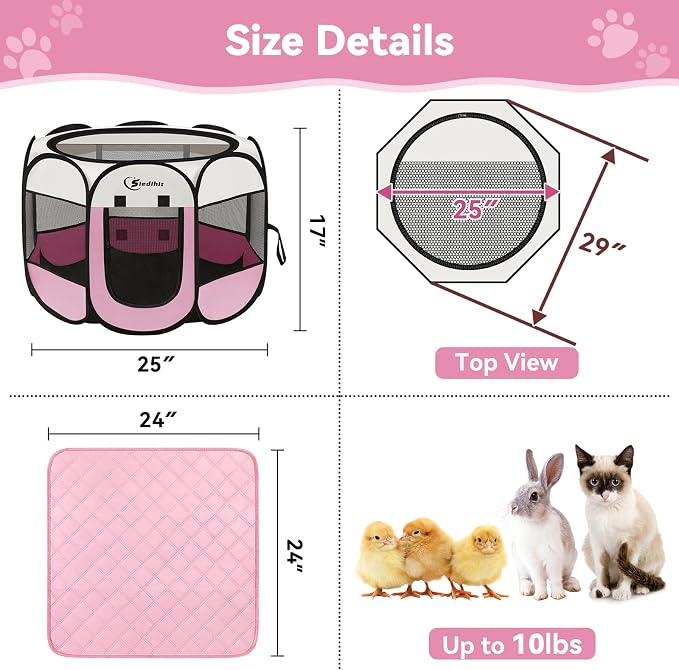 Dog Playpen, Large Puppy Pet Playpen, Dog Crate Tent Cage Indoor/Outdoor - Image 3