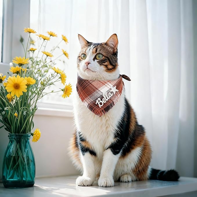 Personalized Dog Gifts with Embroidered Name Custom Dog & Cat Bandana - Image 3