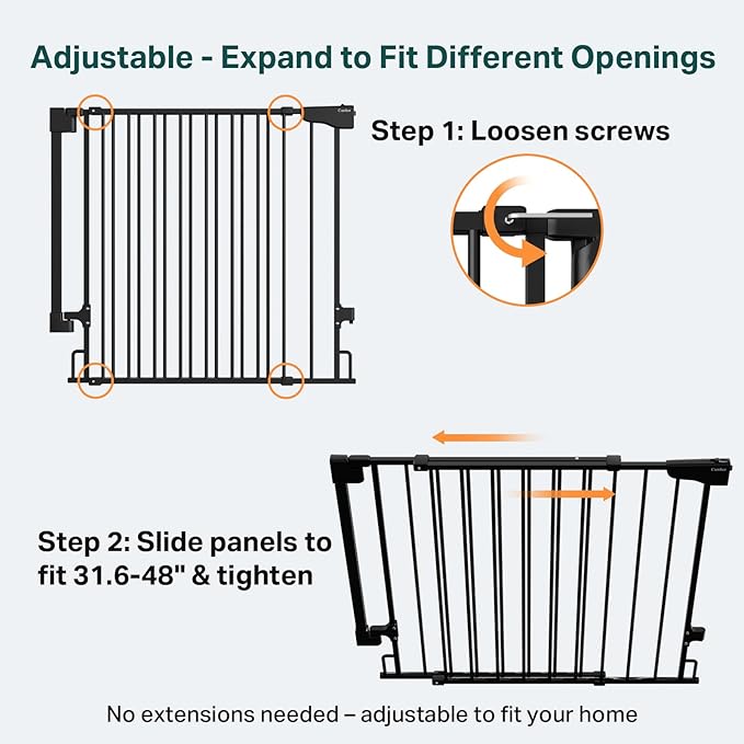 Cumbor 34" Extra Tall No Bottom Bar Baby Gate - Image 3