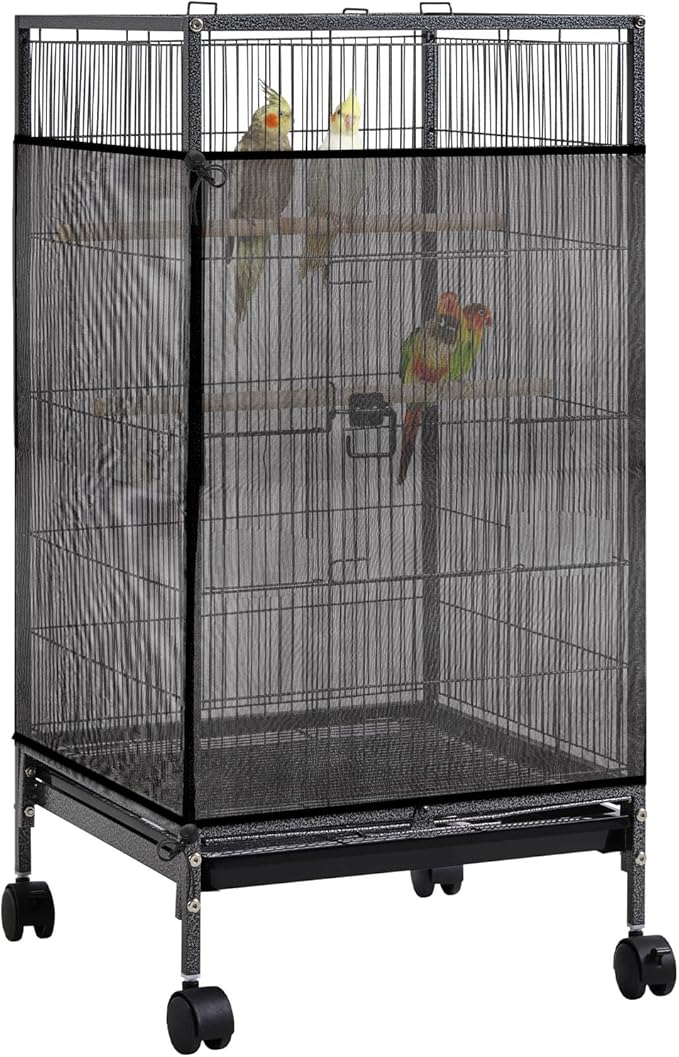 Large Bird Cage Seed Catcher 31 x 118 inches Adjustable Bird Cage Net Cover by Unknown