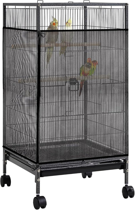 Large Bird Cage Seed Catcher 31 x 118 inches Adjustable Bird Cage Net Cover by Unknown