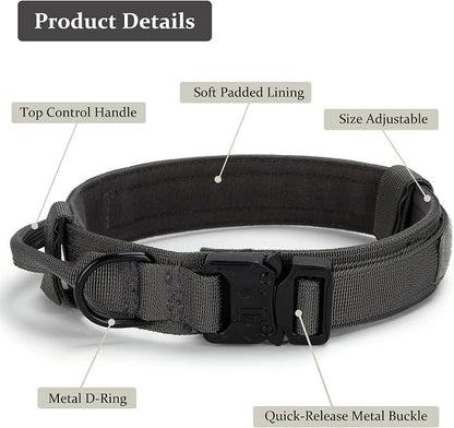 Tactical Dog Collar, Adjustable Military Training Nylon Dog Collar - Image 3