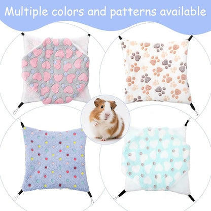 4 Pack Small Animal Hammock, 11.4x11.4 Inch Guinea Pig Rat Ferret Hanging Bed - Image 5