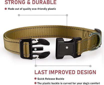 Reflective Dog Collar with Buckle Adjustable Safety Nylon Collars - Image 2