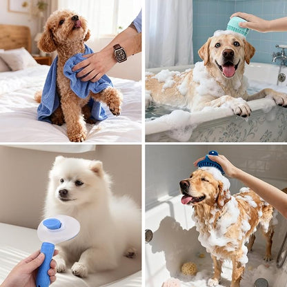 PAWCHIE Bath Grooming Kit for Pets, Washing Gloves, Bath Brush and Adjustable - Image 7