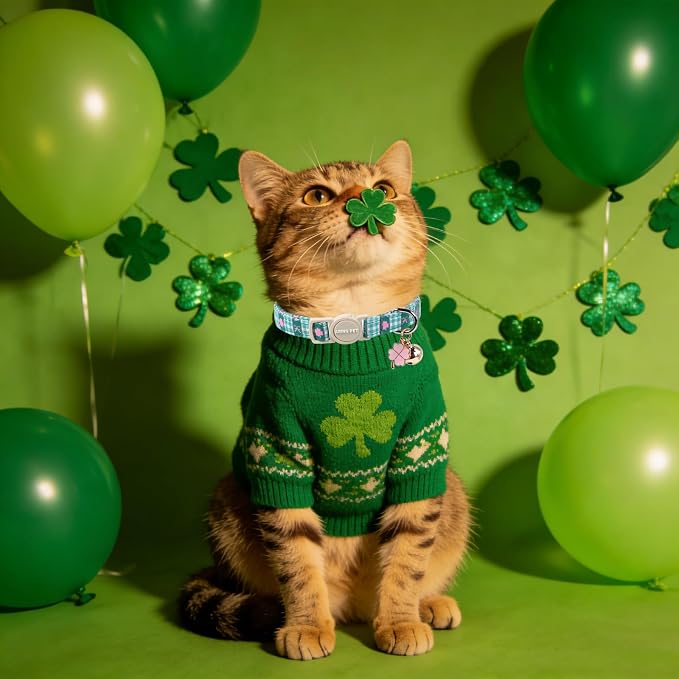 ARING PET 2 Pack St Patrick's Day Cat Collar, Breakaway Kitten Small Cute Green - Image 5