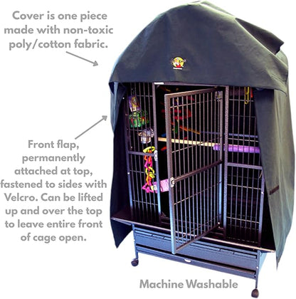 Cozzzy Covers Model 2424 DT Universal Cage Cover 40" L Poly-Cotton Black - Image 4