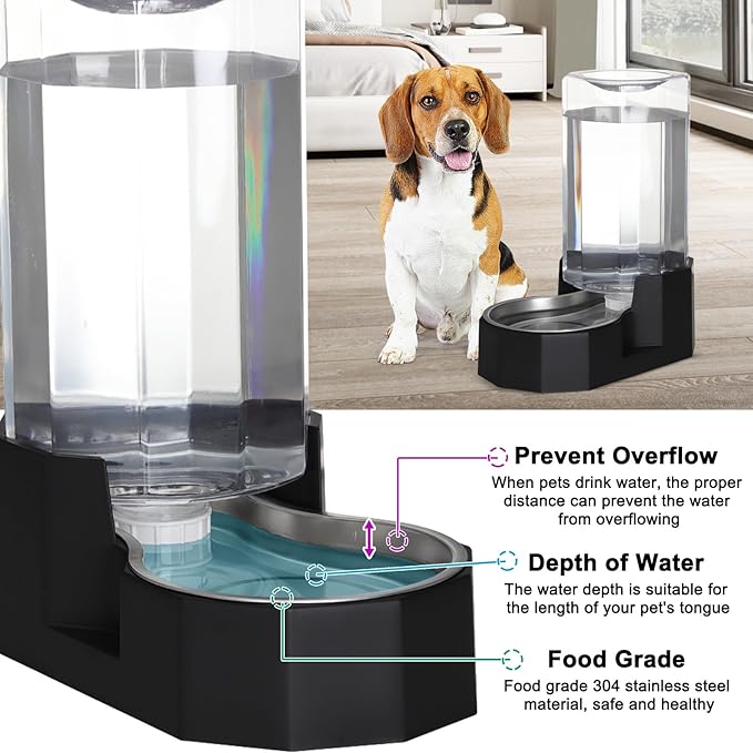 Sfozstra Large Dog Water Dispenser: 8L Large Capacity Gravity Water Feeder - Image 4