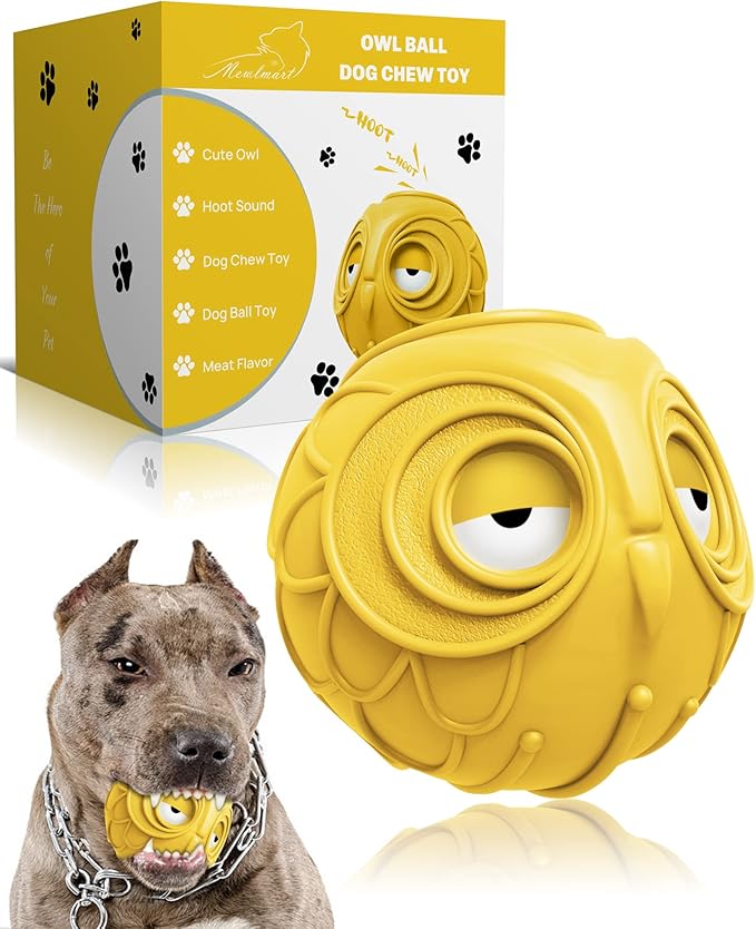 Giggle Ball for Dogs Owl Toys for Puppy Interactive Dog Toy Medium Large Dogs by Mewlmart
