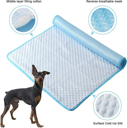 Cooling Mat Pad for Dogs Cats Ice Silk Cooling Bed for Dogs Ice Bed for Cats - Image 4