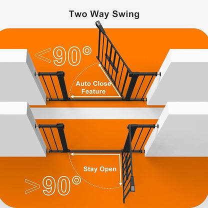 FURTIME 29"-41" Baby Gate with Cat Door Adjustable, Auto Close Dog Gate - Image 6