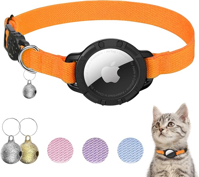 AirTag Cat Collars, Stretchy Collar by Sucegi