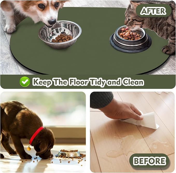 Cat Food Mat 24''x16'', Absorbent Cat Mats - Image 5