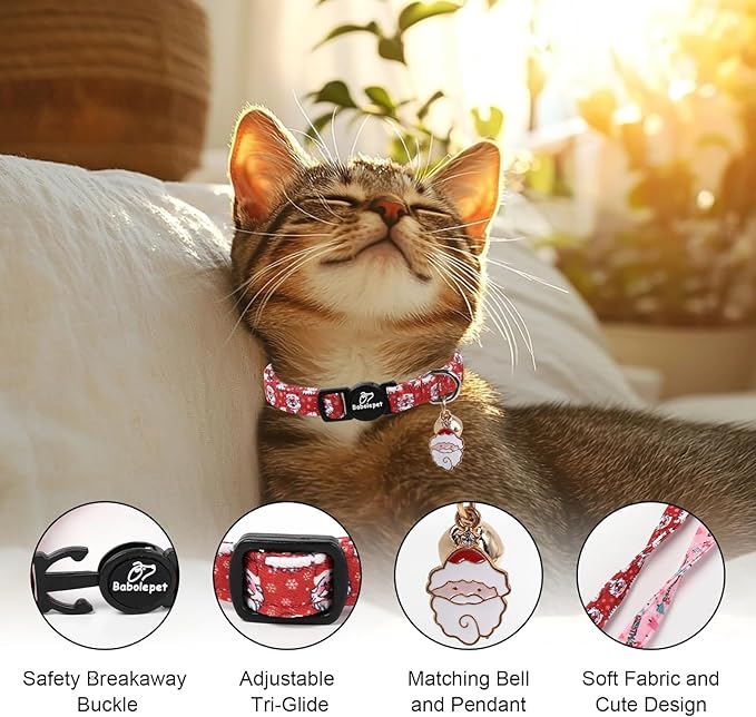 2 Pack Christmas Cat Collars - Image 3