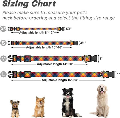 Reflective Dog Collar for Small Dogs, Cute Boho Adjustable Heavy-Duty Nylon - Image 7