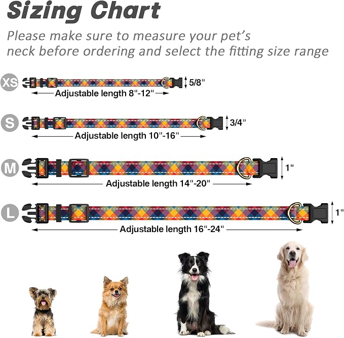 Reflective Dog Collar for Large Dogs, Cute Boho Adjustable Heavy-Duty Nylon - Image 7
