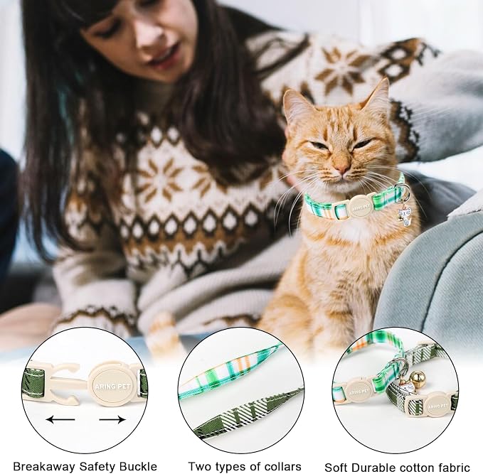 ARING PET 2 Pack Cat Collar-Cute Cotton Cat Collar - Image 3