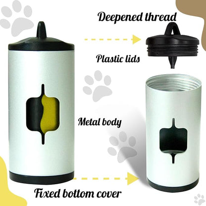 Metal Dog Poop Bag Holder 2-Pack w/Leash Clip|Durable Scratch-Resistant - Image 2