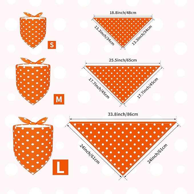 30 Pack Large Polka Dot Dog Bandanas Stitch Dog Bandana Bulk Reversible Print - Image 2