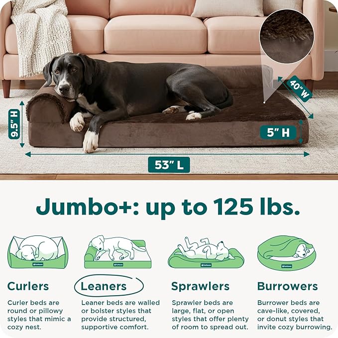Furhaven Orthopedic Dog Bed for Large Dogs w/ Removable Bolsters & Washable - Image 3