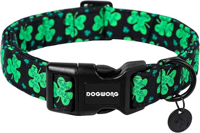 DOGWONG Black St. Patrick's Day Dog Collar by DOGWONG