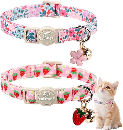 2 Pack Cotton Cat Collars by Babolepet