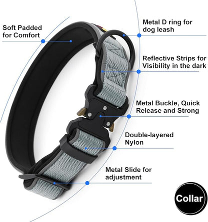Plutus Pet Tactical Dog Collar, Reflective, Adjustable Heavy Duty Dog Collar - Image 3