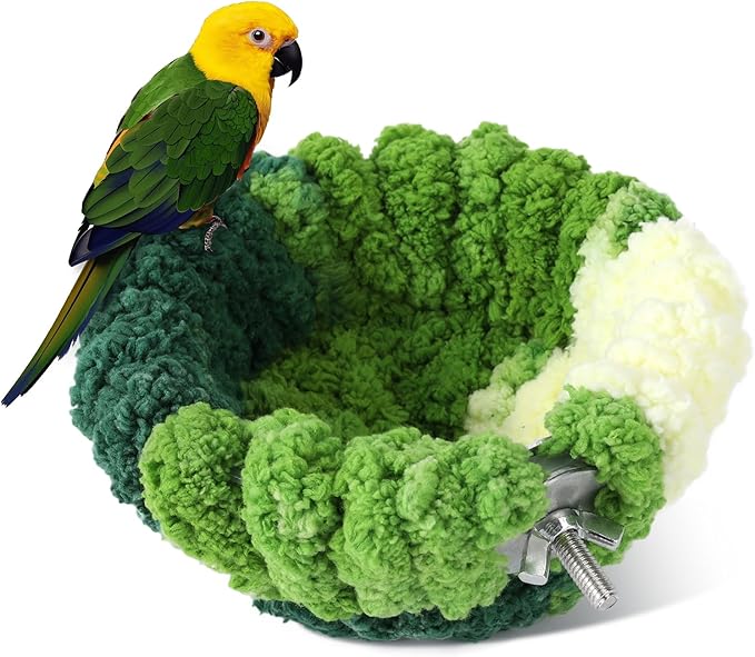 Bird Nest for Cage, Plush Hanging Bird Bed for Parakeet, Breeding Bird House by Admaison
