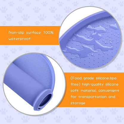 100% Waterproof 1.0" Raised Edge BPA Free Silicone Dog Food Mat, Pet Cat - Image 3