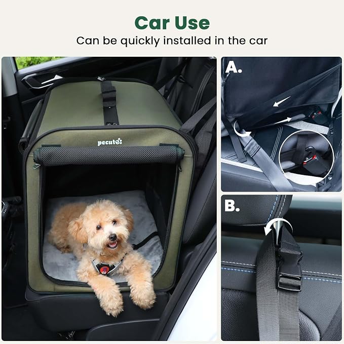 Dog Car Carrier Light Weight 24×17.7×20.5in, Dog Carrier Easy to Assemble - Image 3