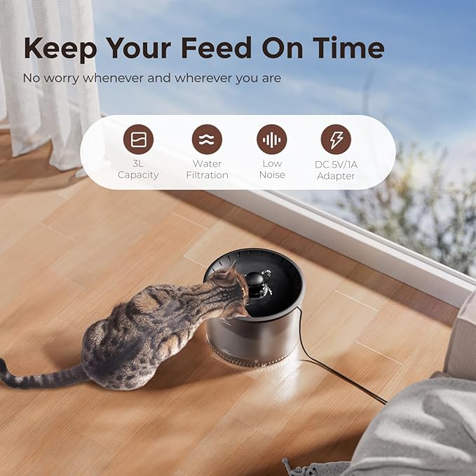 IMIPAW 5G WiFi Automatic Cat Feeder and Water Dispenser, Timed Dry Food - Image 6