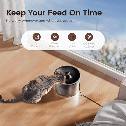 IMIPAW Automatic Cat Feeder 5G WiFi and Water Dispenser, Timed Dry Food - Image 5