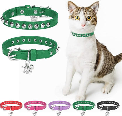 Leather Cat Collars for Boy Girl Cats by DILLYBUD