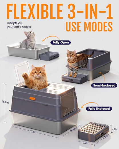 Cat Litter Box - Stainless Steel Litter Box - Image 5
