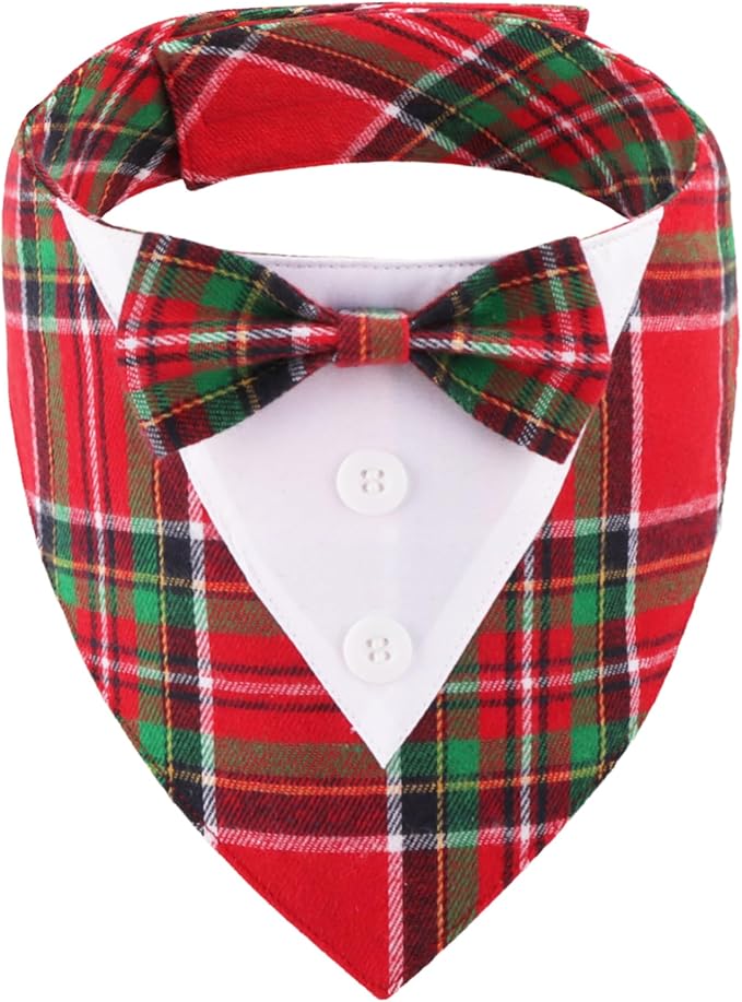 ADOGGYGO Christmas Dog Tuxedo Bandana, Adjustable Christmas Costume by ADOGGYGO