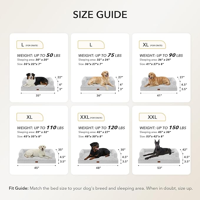 Orthopedic Dog Beds for Extra Large Dogs, Waterproof Egg Crate Foam XL Dog Bed - Image 5